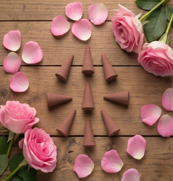 Rose Dry Dhoop Cone (6) Rose Dry Dhoop Cones