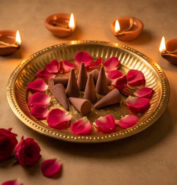 Rose Dry Dhoop Cone (8) Rose Dry Dhoop Cones